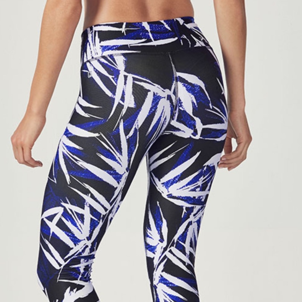Fabletics Blue And Black Patterned Powerhold Legg… - image 2